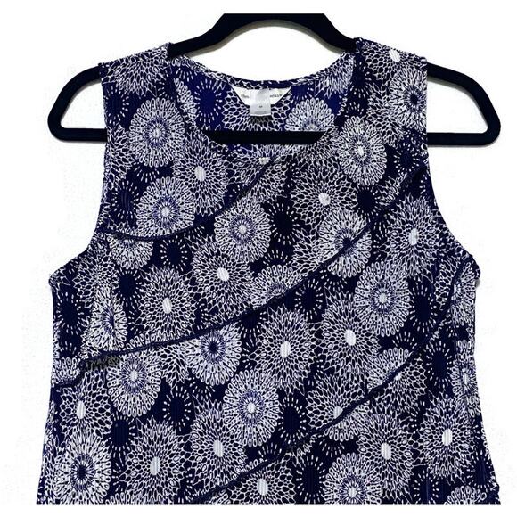 Christopher and Banks Sleeveless Top Women's Medium Pullover Blue and White - Picture 4 of 7